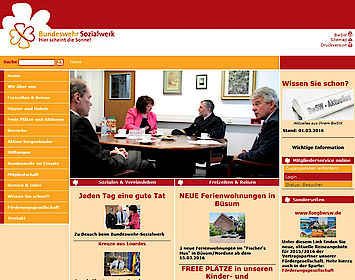 Screenshot der Homepage des Bundeswehr-Sozialwerks